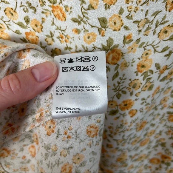 Reformation Noha Floral Mini Dress Yellow Size 4 - Picture 7 of 9